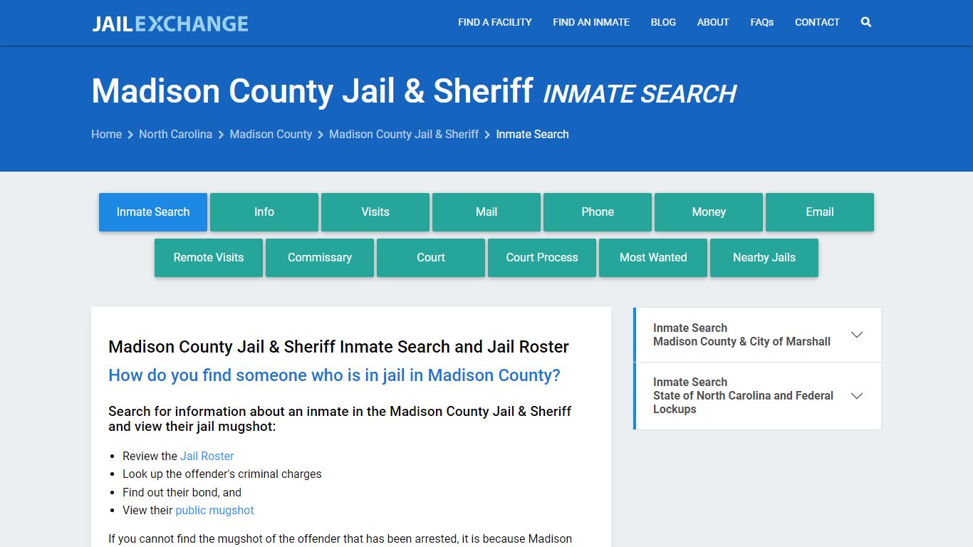 Inmate Search: Roster & Mugshots - Madison County Jail & Sheriff, NC